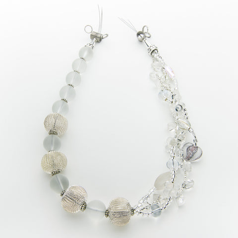 Hemera - Silver Mesh and Crystal Necklace