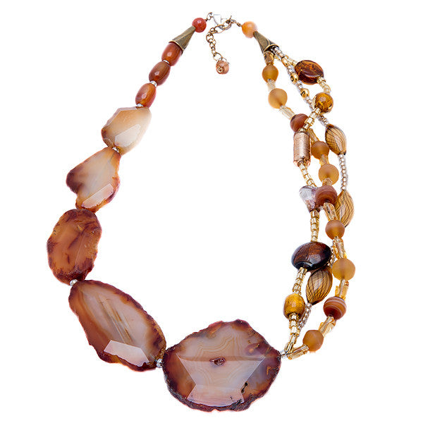 Fortuna - Brown Agate Necklace Full View