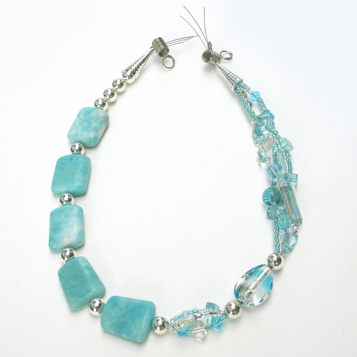 Mama Qucha - Amazonite and Art Glass Necklace